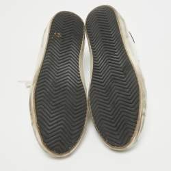 Pre Owned Golden Goose White Leather Superstar Lace Up Sneakers Size 37