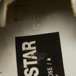 Pre Owned Golden Goose White Leather Superstar Lace Up Sneakers Size 37