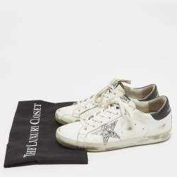 Pre Owned Golden Goose White Leather Superstar Lace Up Sneakers Size 37