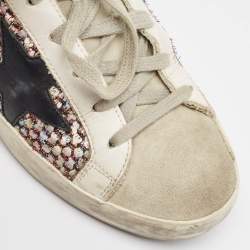 Golden Goose Multicolor Leather and Mesh Super Star Lace Up Sneakers Size 37
