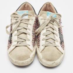 Golden Goose Multicolor Leather and Mesh Super Star Lace Up Sneakers Size 37