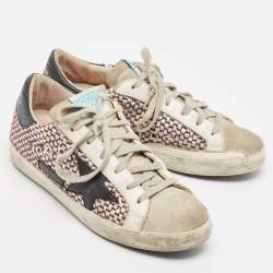 Golden Goose Multicolor Leather and Mesh Super Star Lace Up Sneakers Size 37