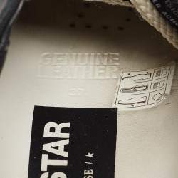 Golden Goose Black Calf Hair and Canvas Super Star Lace Up Sneakers Size 37