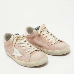 Golden Goose Pink Suede Superstar Low Top Sneakers Size 37