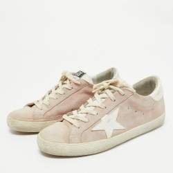 Golden Goose Pink Suede Superstar Low Top Sneakers Size 37