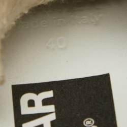 Pre Owned Golden Goose White Canvas and Leather Superstar Lace Up Sneakers Size 40