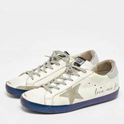 Golden Goose White Leather Super Star Low Top Sneakers Size 41