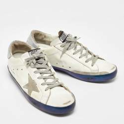 Golden Goose White Leather Super Star Low Top Sneakers Size 41