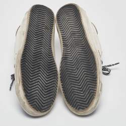 Pre Owned Golden Goose Multicolor Calf Leather and Denim Super Star Lace Up Sneakers Size 39