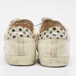 Golden Goose White Leather and Suede Super Star Lace Up Sneakers Size 40