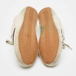 Golden Goose White Leather and Suede Super Star Lace Up Sneakers Size 40