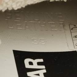 Pre Owned Golden Goose White/Blue Leather Super Star Sneakers Size 39