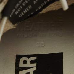 Pre Owned Golden Goose White/Green Leather Super Star Lace Up Sneakers Size 38