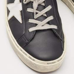 Golden Goose Black Leather Superstar Lace Up Sneakers Size 40
