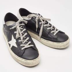 Golden Goose Black Leather Superstar Lace Up Sneakers Size 40
