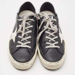 Golden Goose Black Leather Superstar Lace Up Sneakers Size 40