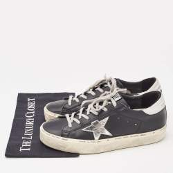 Golden Goose Black Leather Superstar Lace Up Sneakers Size 40