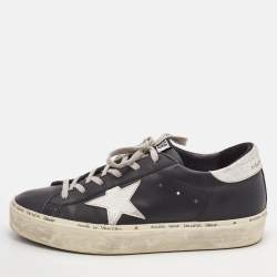 Golden Goose Black Leather Superstar Lace Up Sneakers Size 40