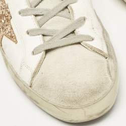 Golden Goose White/Grey Leather and Suede Hi Star Low Top Sneakers Size 39