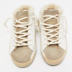 Golden Goose White Leather and Suede Superstar Sneaker Mules Size 37