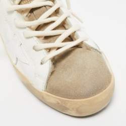 Golden Goose White Leather and Suede Superstar Sneaker Mules Size 37