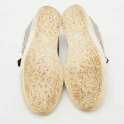 Pre Owned Golden Goose Metallic Leather Superstar Low Top Sneakers Size 38