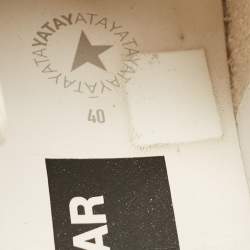 Pre Owned Golden Goose White Leather Super Star Lace Up Sneakers Size 40