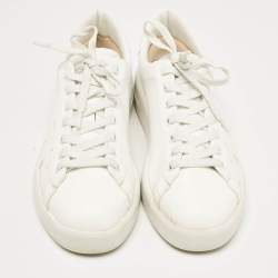 Pre Owned Golden Goose White Leather Super Star Lace Up Sneakers Size 40