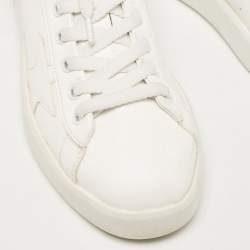 Pre Owned Golden Goose White Leather Super Star Lace Up Sneakers Size 40