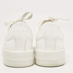 Pre Owned Golden Goose White Leather Super Star Lace Up Sneakers Size 40