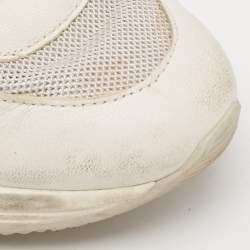 Golden Goose White/Grey Leather and Mesh Running Sole Low Top Sneakers Size 37