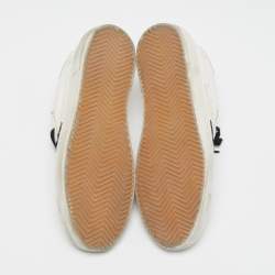 Pre Owned Golden Goose White/Grey Leather and Suede Superstar Lace Up Sneakers Size 39