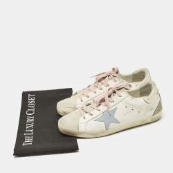 Pre Owned Golden Goose Multicolor Leather and Suede Superstar Low Top Sneakers Size 39