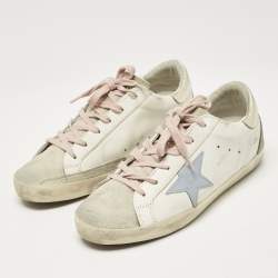 Pre Owned Golden Goose Multicolor Leather and Suede Superstar Low Top Sneakers Size 39