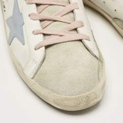 Pre Owned Golden Goose Multicolor Leather and Suede Superstar Low Top Sneakers Size 39