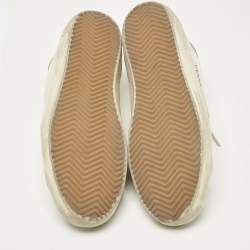 Pre Owned Golden Goose Multicolor Leather and Suede Superstar Low Top Sneakers Size 39