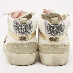 Pre Owned Golden Goose Grey Calf Hair and Leather Mid star High Top Sneakers Size 38