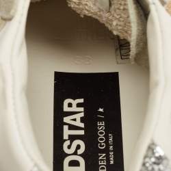 Pre Owned Golden Goose Grey Calf Hair and Leather Mid star High Top Sneakers Size 38