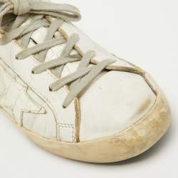 Pre Owned Golden Goose White Leather Superstar Low Top Sneakers Size 37