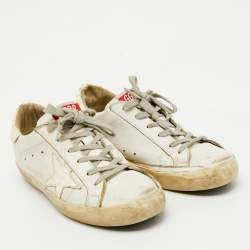 Pre Owned Golden Goose White Leather Superstar Low Top Sneakers Size 37
