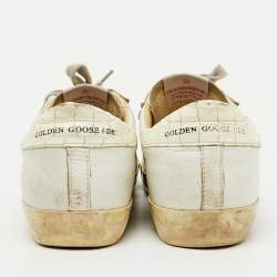 Pre Owned Golden Goose White Leather Superstar Low Top Sneakers Size 37