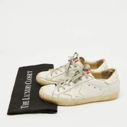 Pre Owned Golden Goose White Leather Superstar Low Top Sneakers Size 37