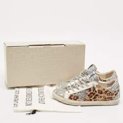 Pre Owned Golden Goose Multicolor Calf Hair and Leather Super Star Low Top Sneakers Size 39