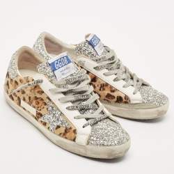 Pre Owned Golden Goose Multicolor Calf Hair and Leather Super Star Low Top Sneakers Size 39
