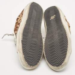 Pre Owned Golden Goose Multicolor Calf Hair and Leather Super Star Low Top Sneakers Size 39