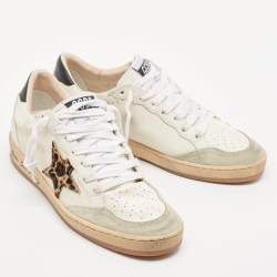Pre Owned Golden Goose Multicolor Calf Hair and Suede Super Star Sneakers Size 37