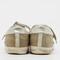 Golden Goose Multicolor Knit Fabric and Leather Superstar Low Top Sneakers Size 40