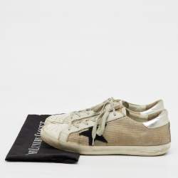 Golden Goose Multicolor Knit Fabric and Leather Superstar Low Top Sneakers Size 40