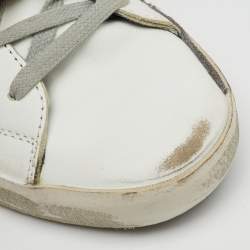 Pre Owned Golden Goose White Leather Beads Super Star Low Top Sneakers Size 38