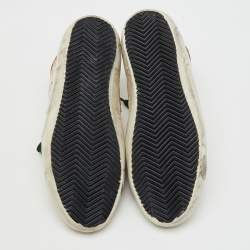 Pre Owned Golden Goose Gold Metallic Glitter PVC Superstar Low Top Sneakers Size 38